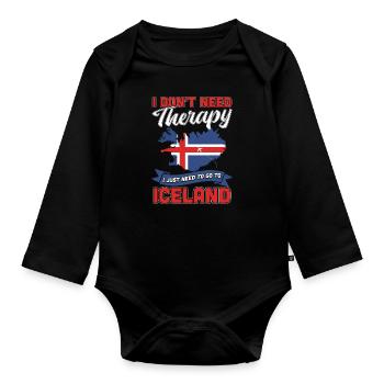 Islande - Body Bébé bio manches longues - noir - Devant