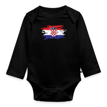 Kroatien - Baby Bio-Langarm-Body - Schwarz - Vorne