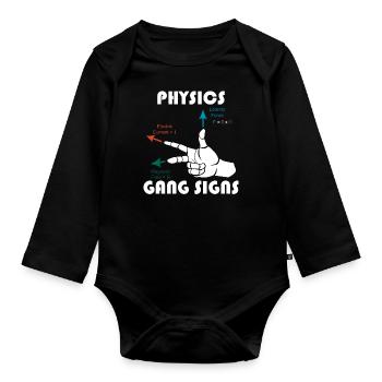 Rechte Hand Regel Physik Mathematik Lehrer Mathe - Baby Bio-Langarm-Body - Schwarz - Vorne
