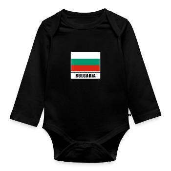 Bulgarie - Body Bébé bio manches longues - noir - Devant