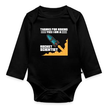 Rocket scientist rocket scientist - Organic Longsleeve Baby Bodysuit - black - Front