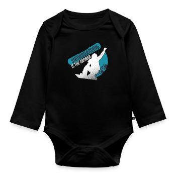 snowboard snowboard - Body Bébé bio manches longues - noir - Devant