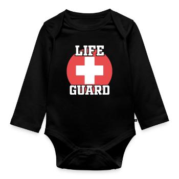 Maître-nageur Lifeguard Sauveteur - Body Bébé bio manches longues - noir - Devant
