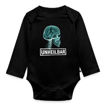 LÄUFER LAUFEN UNHEILBAR RÖNTGEN LUSTIG GESCHENK - Baby Bio-Langarm-Body - Schwarz - Vorne