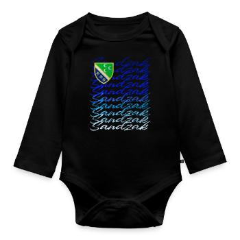 Sandzak DNA Proud Sandzak Roots colorfull sandzak - Organic Longsleeve Baby Bodysuit - black - Front