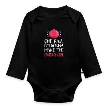 onion - Organic Longsleeve Baby Bodysuit - black - Front