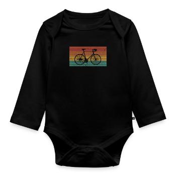 Bicycle Vintage Bike Lover Gift Funny Velo Biking - Organic Longsleeve Baby Bodysuit - black - Front