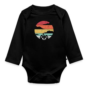 Computer gaming gamer gift gambling - Organic Longsleeve Baby Bodysuit - black - Front