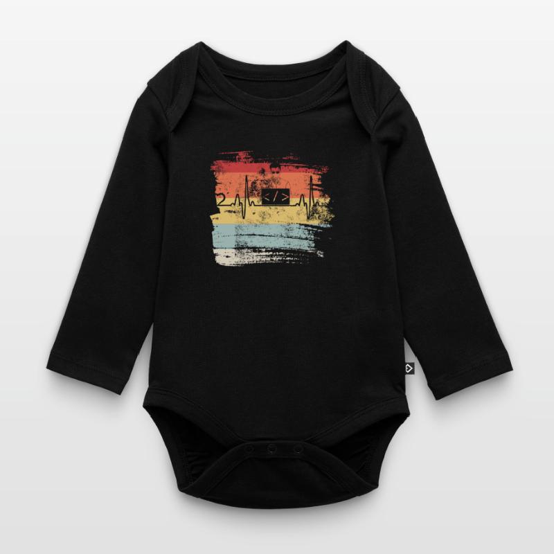 Programmation cadeau Heartbeat IT Coder Programmer Body Bébé bio manches longues