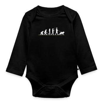 Chien de berger allemand Evolution - Body Bébé bio manches longues - noir - Devant