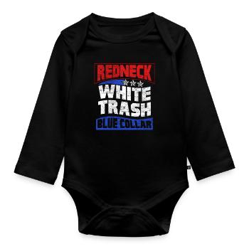 Redneck Trailer Park Gift I Caravan - Organic Longsleeve Baby Bodysuit - black - Front