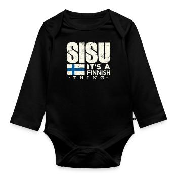 Finlande Chemise Sisu C’est un cadeau finlandais - Body Bébé bio manches longues - noir - Devant