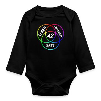Antwort 42 - Baby Bio-Langarm-Body - Schwarz - Vorne