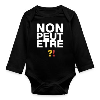 Non peut-être !?! - Body Bébé bio manches longues - noir - Devant