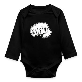 Richtiger 31er - Baby Bio-Langarm-Body - Schwarz - Vorne