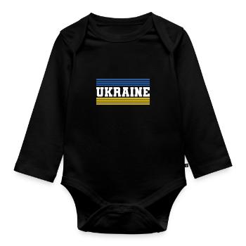 Ukraine - Baby Bio-Langarm-Body - Schwarz - Vorne