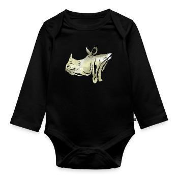 Nashorn - Baby Bio-Langarm-Body - Schwarz - Vorne