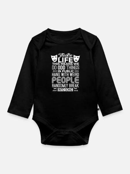 Musical Theater Shirt Theater Nerd Schauspiel Geschenk - Baby Bio-Langarm-Body - Schwarz