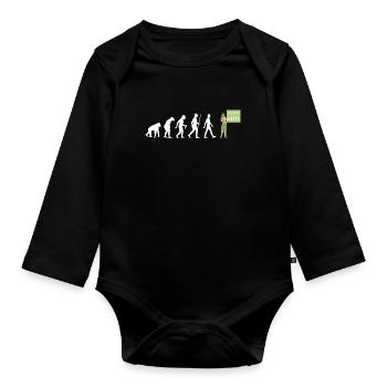 Lehrerin Evolution Lehramt Schule Lehrer Geschenk - Baby Bio-Langarm-Body - Schwarz - Vorne