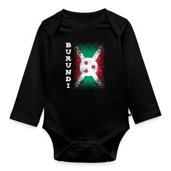 Burundi - Body Bébé bio manches longues - noir - Devant