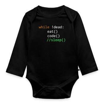 Programmierung Informatik Entwickler Programmierer - Baby Bio-Langarm-Body - Schwarz - Vorne