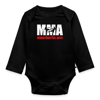 Arts martiaux mixtes Arts martiaux Taekwondo Kung Fu - Body Bébé bio manches longues - noir - Devant