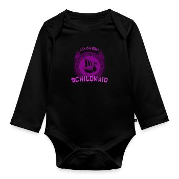 Wikinger Schildmaid Shirt - Baby Bio-Langarm-Body - Schwarz - Vorne