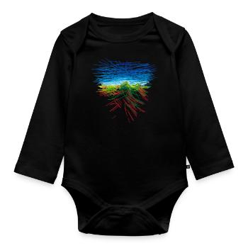 The mountain in me - Organic Longsleeve Baby Bodysuit - black - Front
