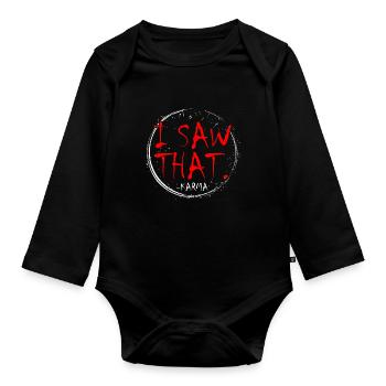 funny saying - Organic Longsleeve Baby Bodysuit - black - Front