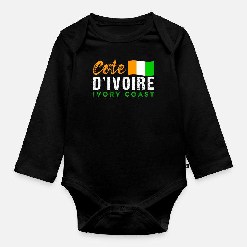 Elfenbeinküste - Baby Bio-Langarm-Body - Schwarz