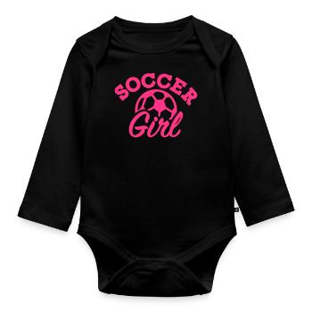 Soccer - Body Bébé bio manches longues - noir - Devant