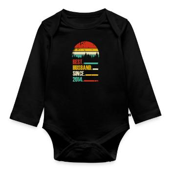 Best Husband since September 2014 Geschenk - Baby Bio-Langarm-Body - Schwarz - Vorne
