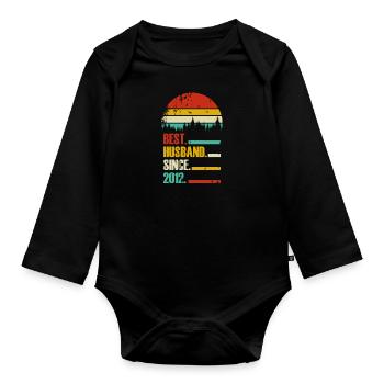 Best Husband since September 2012 Geschenk - Baby Bio-Langarm-Body - Schwarz - Vorne