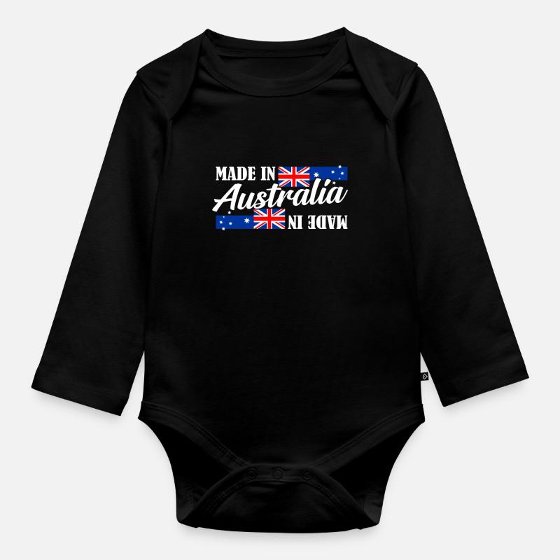 Australie - Body Bébé bio manches longues - noir