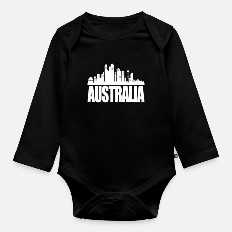 Australie - Body Bébé bio manches longues - noir