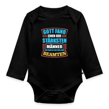 Beamter - Baby Bio-Langarm-Body - Schwarz - Vorne