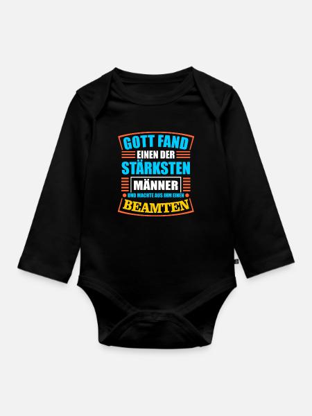 Beamter - Baby Bio-Langarm-Body - Schwarz