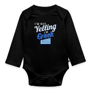Greece - Organic Longsleeve Baby Bodysuit - black - Front