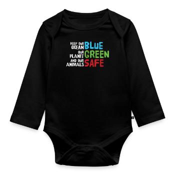 Friday for Future Climate Change Climate Rescue Gifts - Organic Longsleeve Baby Bodysuit - black - Front