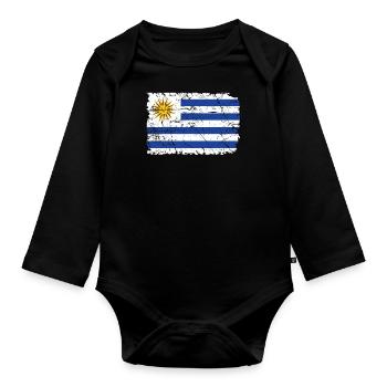 Uruguay - Baby Bio-Langarm-Body - Schwarz - Vorne