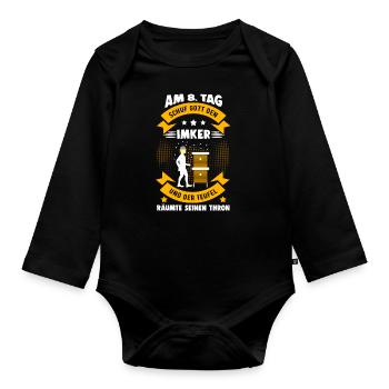 Imker - Baby Bio-Langarm-Body - Schwarz - Vorne