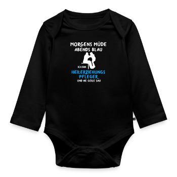 Heilerziehungspfleger Heilerziehungspflegerin - Baby Bio-Langarm-Body - Schwarz - Vorne