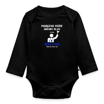 Reiseleiter Touristenführer Reisebegleiter - Baby Bio-Langarm-Body - Schwarz - Vorne