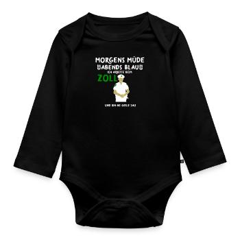 Zollbeamter Zollbeamtin Grenzposten Geschenkidee - Baby Bio-Langarm-Body - Schwarz - Vorne