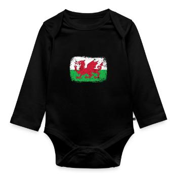 Wales Patriot - Body Bébé bio manches longues - noir - Devant