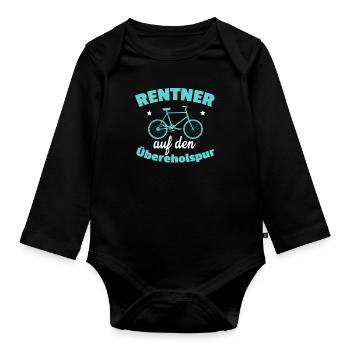Fahrrad – Shirt Radsport Radeln Geschenk - Baby Bio-Langarm-Body - Schwarz - Vorne