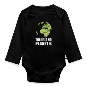 Klimaschutz Umweltverschmutzung - Baby Bio-Langarm-Body - Schwarz - Vorne