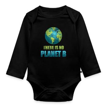 Klimaschutz Natur Umwelt Umweltverschmutzung - Baby Bio-Langarm-Body - Schwarz - Vorne