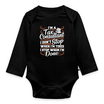 Tax advisor - Organic Longsleeve Baby Bodysuit - black - Front