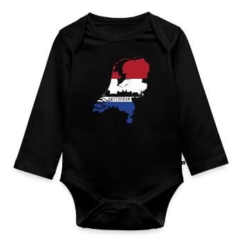 Amsterdam - Baby Bio-Langarm-Body - Schwarz - Vorne